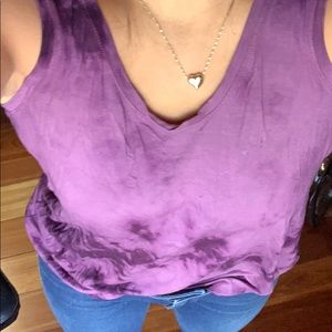 Soft purple tie-dyed tank top